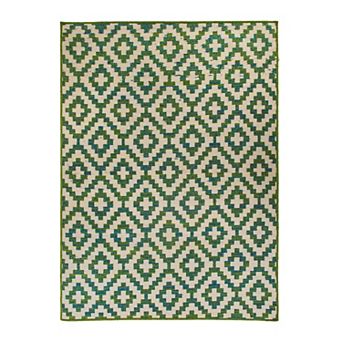 World Rug Gallery Contemporary Geometric Trellis Indoor / Outdoor Area Rug