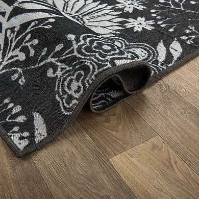 World Rug Gallery Modern Dark Floral Indoor / Outdoor Area Rug