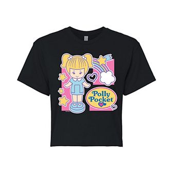 Juniors' Polly Pocket Grid Cropped Tee