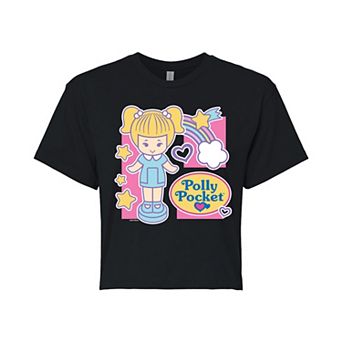 Juniors' Polly Pocket Grid Cropped Tee