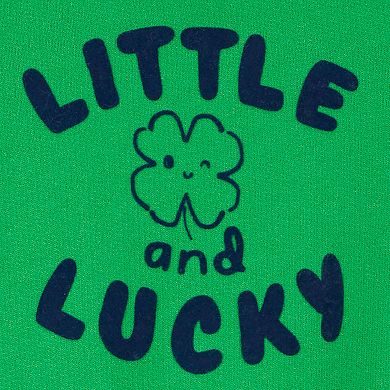 Baby Carter's French Terry "Little and Lucky" Long-Sleeve Jumpsuit