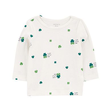Baby Girl Carter's 3-Piece St. Patrick's Day Print Tee, Jumper & Tights Set