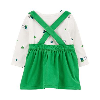 Baby Girl Carter's 3-Piece St. Patrick's Day Print Tee, Jumper & Tights Set