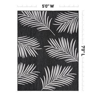 World Rug Gallery Palm Leaves Indoor Outdoor Rug