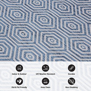 World Rug Gallery Modern Geometric Indoor Outdoor Rug