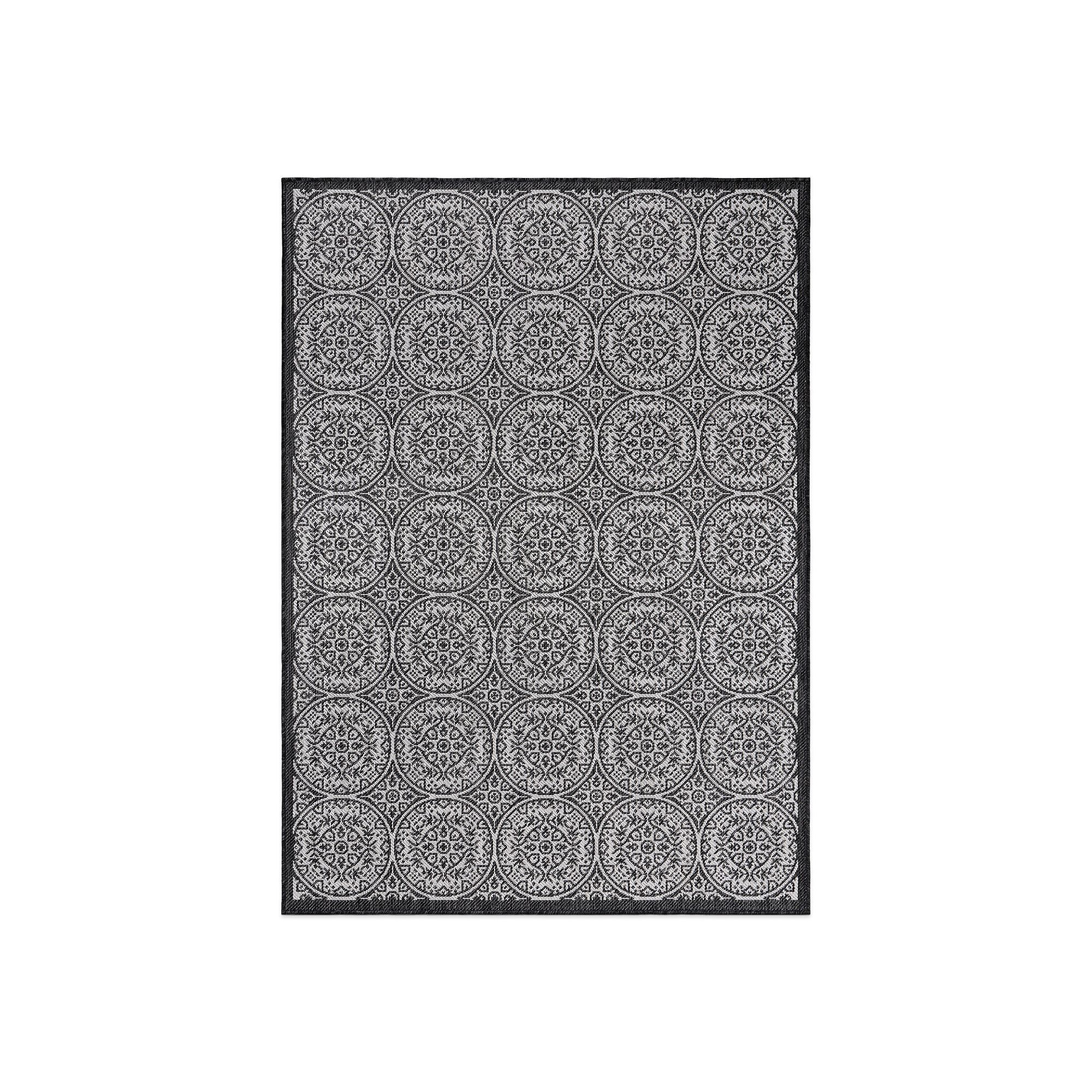 World Rug Gallery Geometric Indoor Outdoor Rug, Black