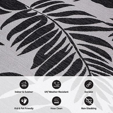 World Rug Gallery Large Leaves Indoor Outdoor Rug
