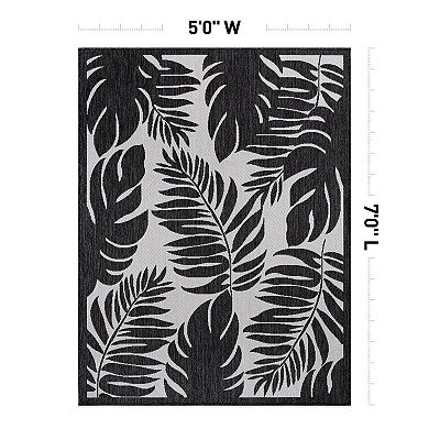 World Rug Gallery Floral Leaves Indoor Outdoor Rug