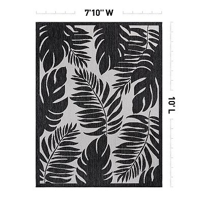 World Rug Gallery Large Leaves Indoor Outdoor Rug