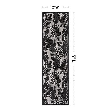World Rug Gallery Large Leaves Indoor Outdoor Rug