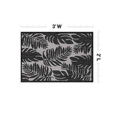 World Rug Gallery Large Leaves Indoor Outdoor Rug