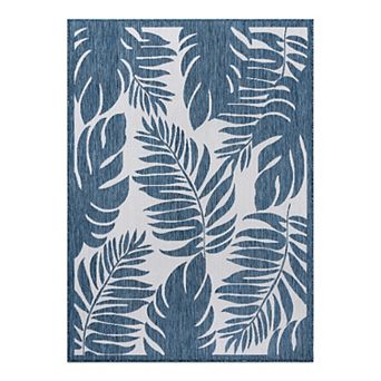 World Rug Gallery Large Leaves Indoor Outdoor Rug