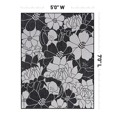 World Rug Gallery Modern Floral Indoor / Outdoor Area Rug