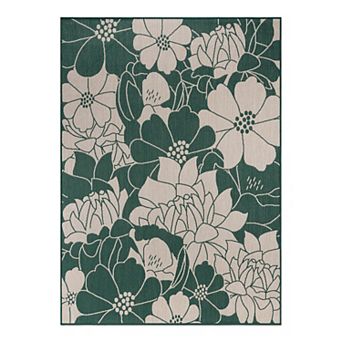 World Rug Gallery Modern Floral Indoor / Outdoor Area Rug