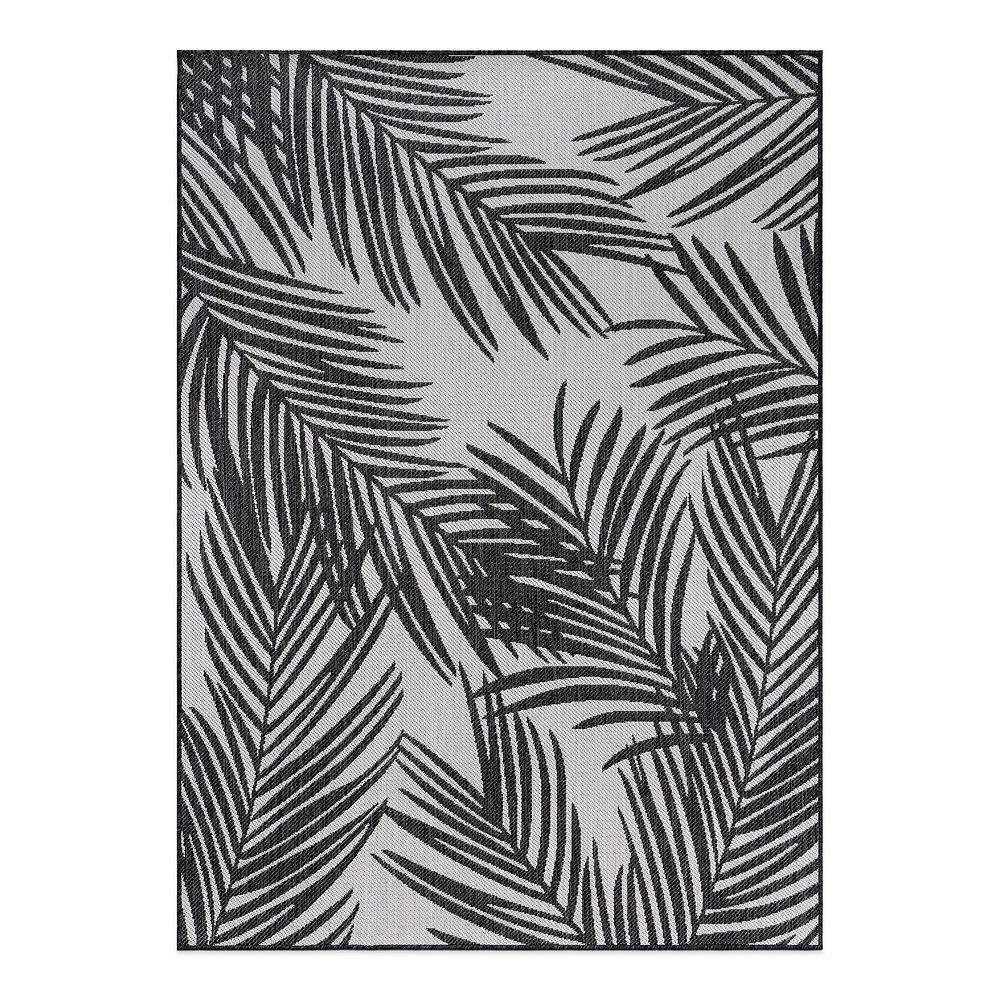 World Rug Gallery Modern Distressed Palm Print Indoor / Outdoor Area Rug