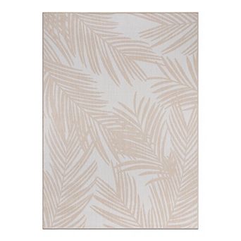 World Rug Gallery Modern Distressed Palm Print Indoor / Outdoor Area Rug