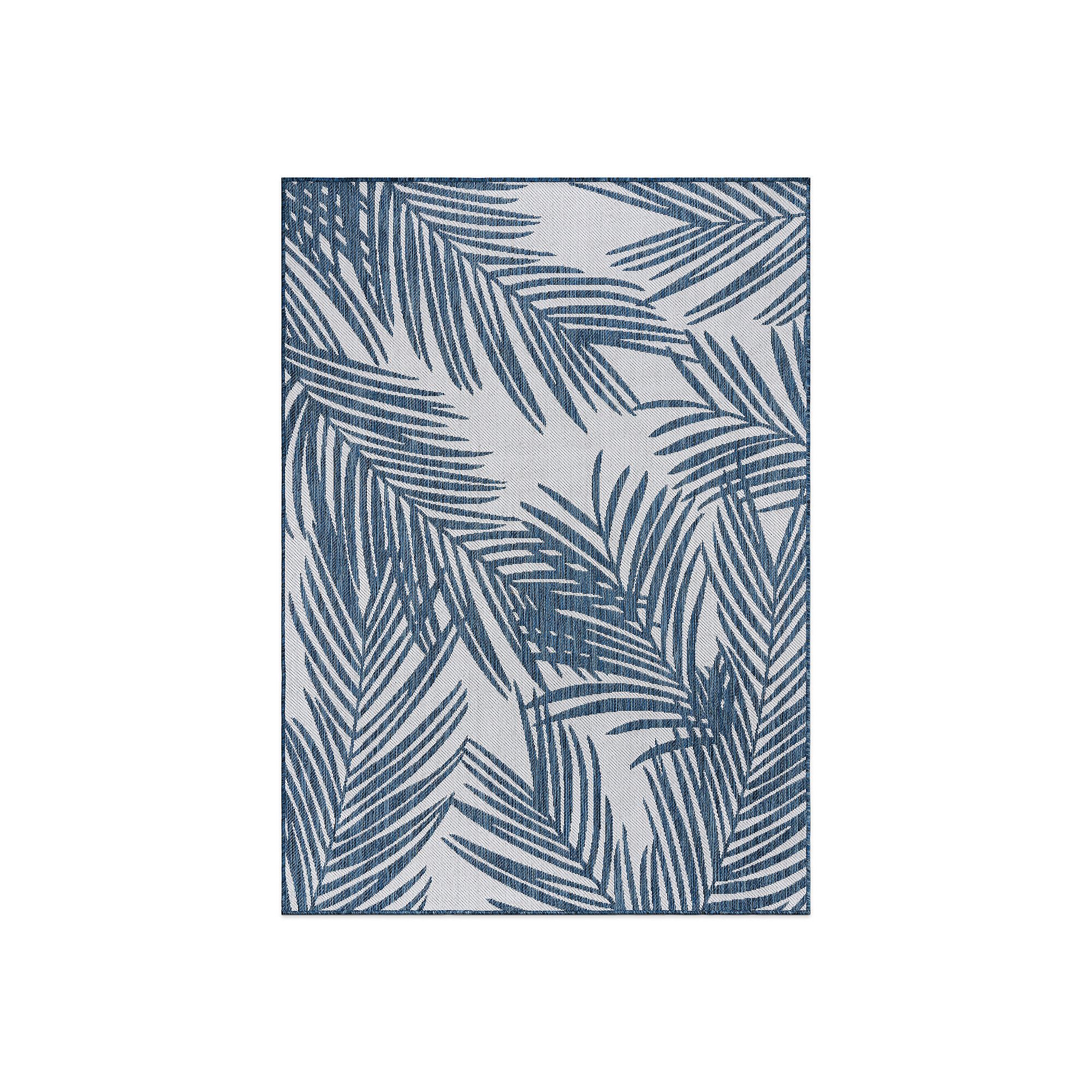 World Rug Gallery Modern Distressed Palm Print Indoor / Outdoor Area Rug, B