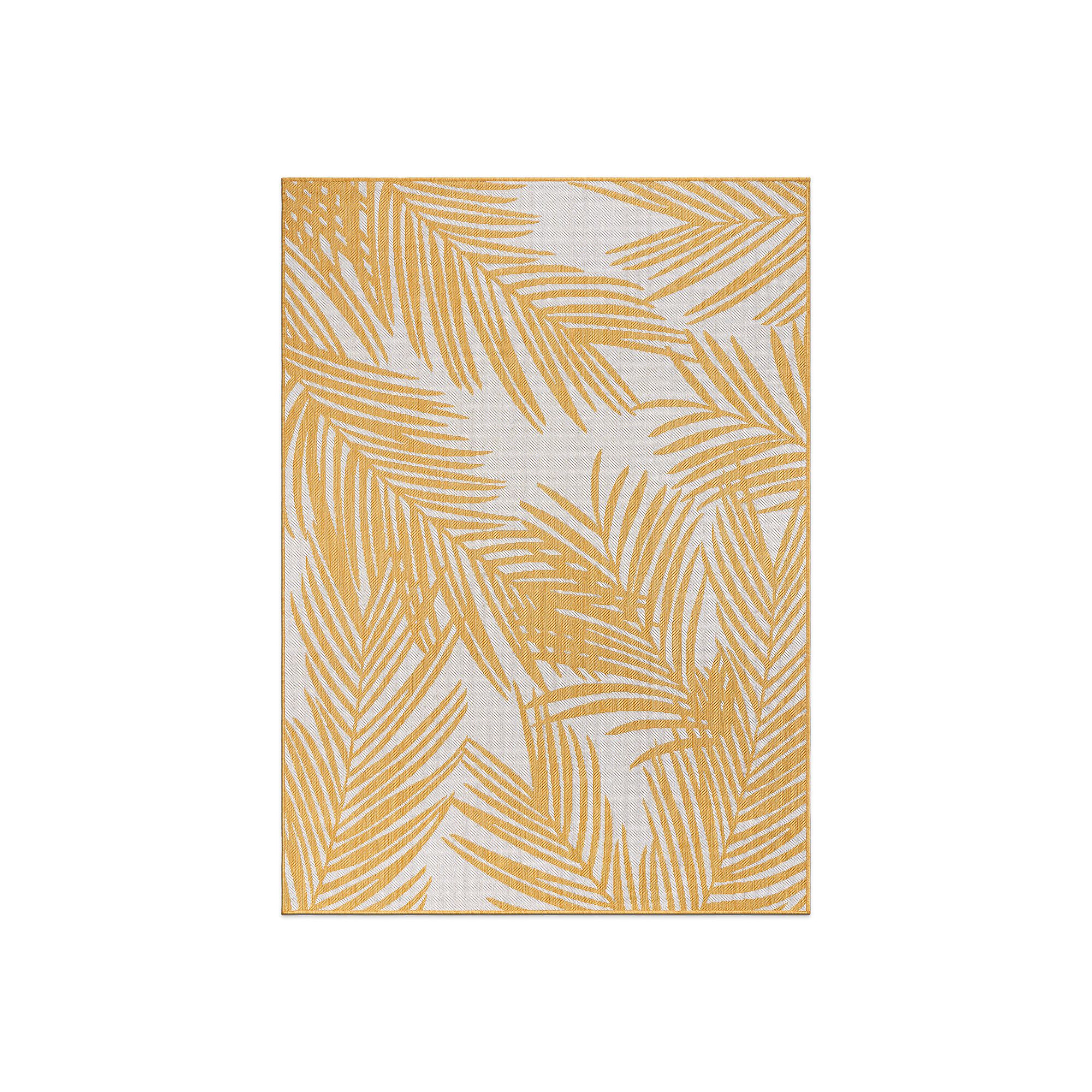 World Rug Gallery Modern Distressed Palm Print Indoor / Outdoor Area Rug, Y