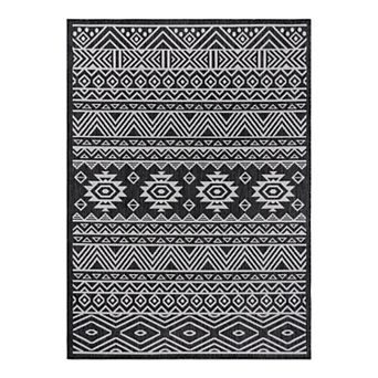 World Rug Gallery Distressed Boho Print Indoor / Outdoor Area Rug