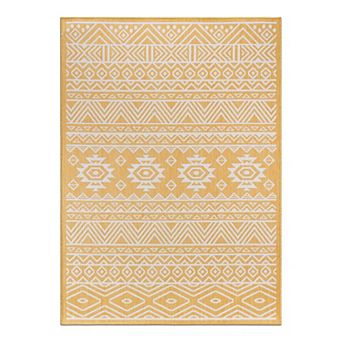 World Rug Gallery Distressed Boho Print Indoor / Outdoor Area Rug