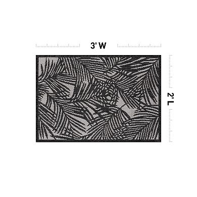 World Rug Gallery Palm Leaf Allover Print Indoor / Outdoor Area Rug