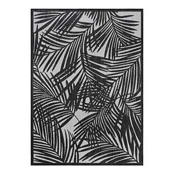 World Rug Gallery Palm Leaf Allover Print Indoor / Outdoor Area Rug