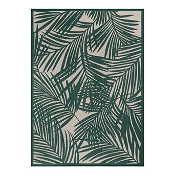 World Rug Gallery Palm Leaf Allover Print Indoor / Outdoor Area Rug