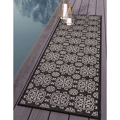 World Rug Gallery Transitional Medallion Print Indoor / Outdoor Area Rug