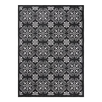 World Rug Gallery Transitional Medallion Print Indoor / Outdoor Area Rug