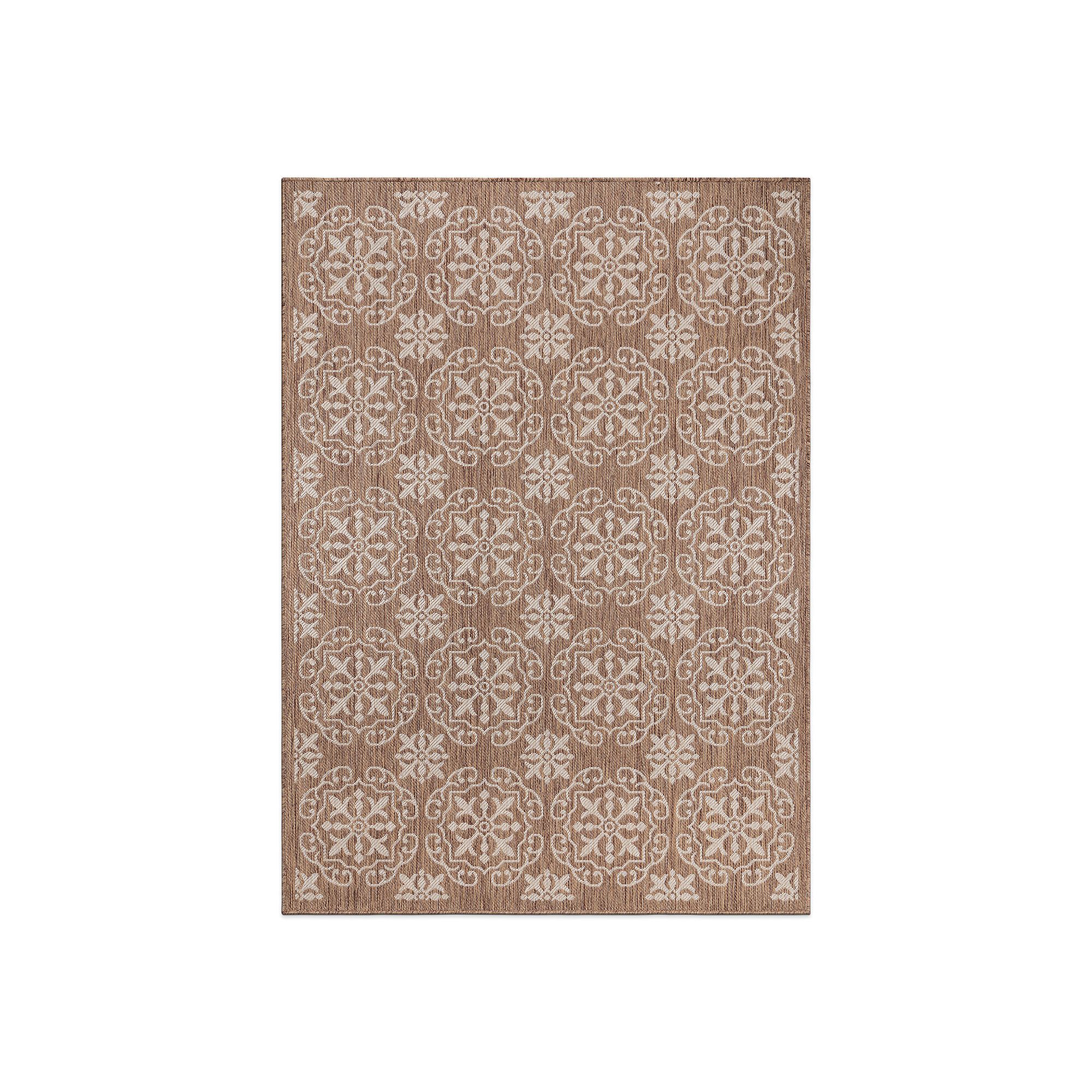 World Rug Gallery Transitional Medallion Print Indoor / Outdoor Area Rug, B