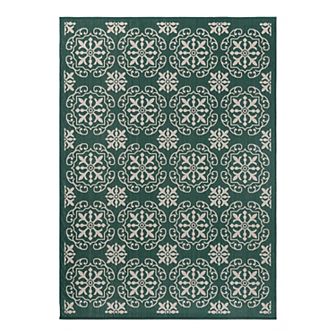 World Rug Gallery Transitional Medallion Print Indoor / Outdoor Area Rug