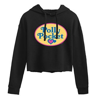 Juniors' Polly Pocket Logo Cropped Hoodie