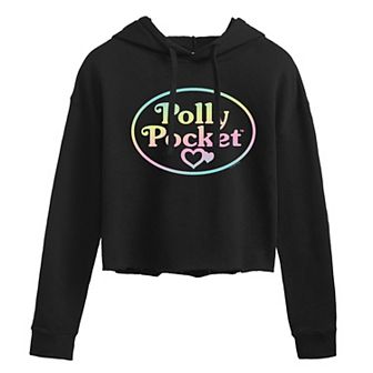 Juniors' Polly Pocket Ombre Logo Cropped Hoodie