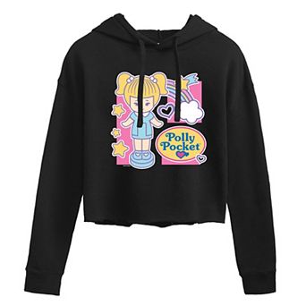 Juniors' Polly Pocket Grid Cropped Hoodie