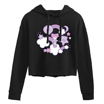 Juniors' Polly Pocket Sticker Collage Cropped Hoodie