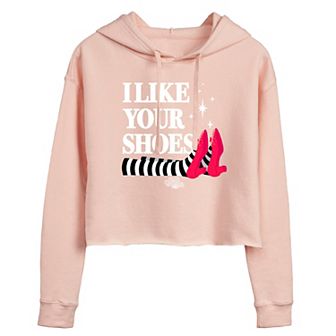 Juniors' Wizard of Oz Shoes Cropped Hoodie