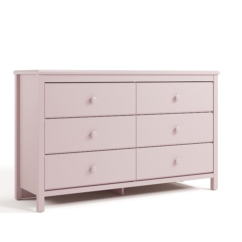 Storkcraft Alpine 6 Drawer Double Dresser, Blush