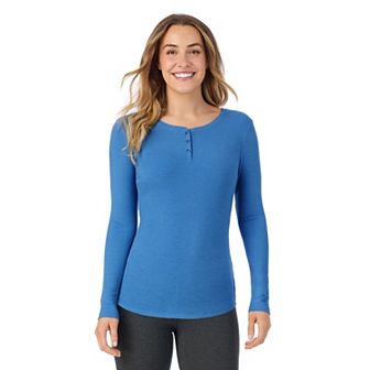 Women's Cuddl Duds® Stretch Rib Long Sleeve Crew Henley Top