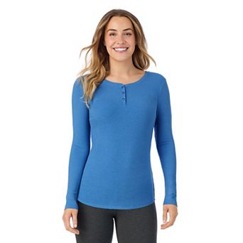 Women's Cuddl Duds® Stretch Rib Long Sleeve Crew Henley Top