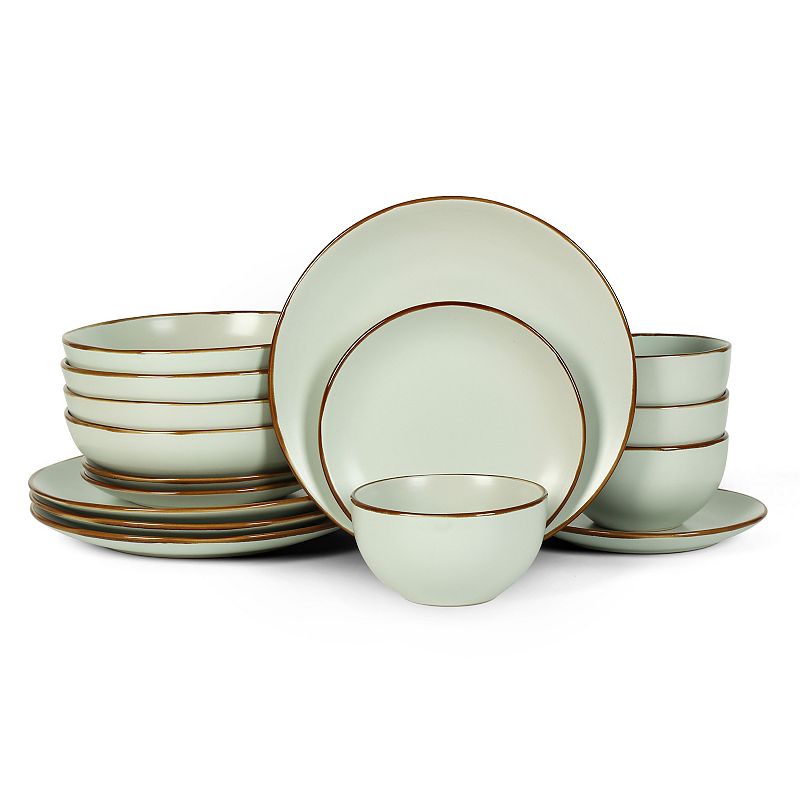 Stone + Lain Brasa Stoneware Collection Dinnerware Set  16-Piece Service for 4  Light Green