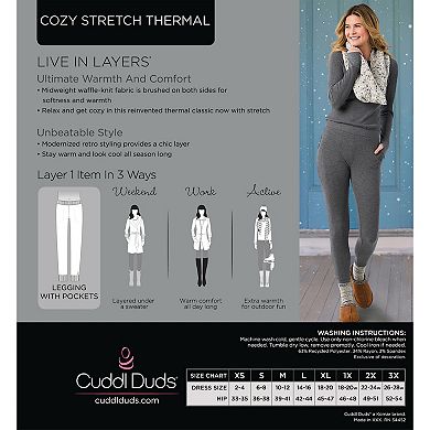 Women's Cuddl Duds® Cozy Stretch Thermal Leggings