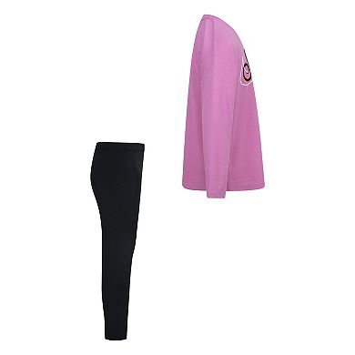 Girls 4-6x Nike Swoosh Shine Graphic Tee & Leggings 2-piece Set
