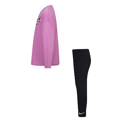 Girls 4-6x Nike Swoosh Shine Graphic Tee & Leggings 2-piece Set