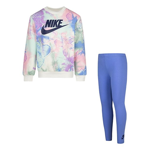 NWT Nike pastel tie dye hoodie & leggings set girls hot 6