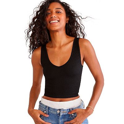 Juniors Aeropostale Convertible Seamless Tank Top Girl s Size Large Dark Black