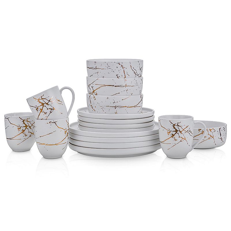 Stone Lain Zora 16 Pieces Dinnerware Set, Service For 4