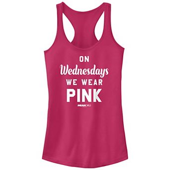 Juniors' Mean Girls On Wednesdays We Wear Pink Quote Racerback Graphic Tank Top