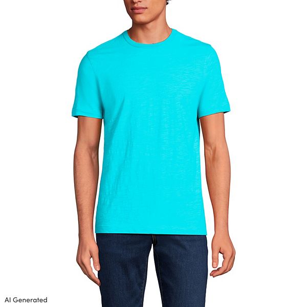 Lands' End Kids Plus Short Sleeve Crew Neck Swim Rash Guard - Medium