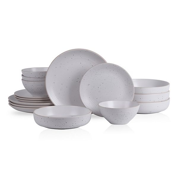 Stone Lain Lauren Stoneware 16-Piece Dinnerware Set - Off White