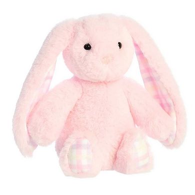 Aurora Small Pink Spring 9" Gingham Bunny Vibrant Stuffed Animal